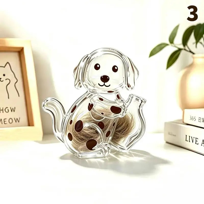 Transparent Cat Hair Storage Refrigerator Magnets Pet Fur Keepsake Qme 3