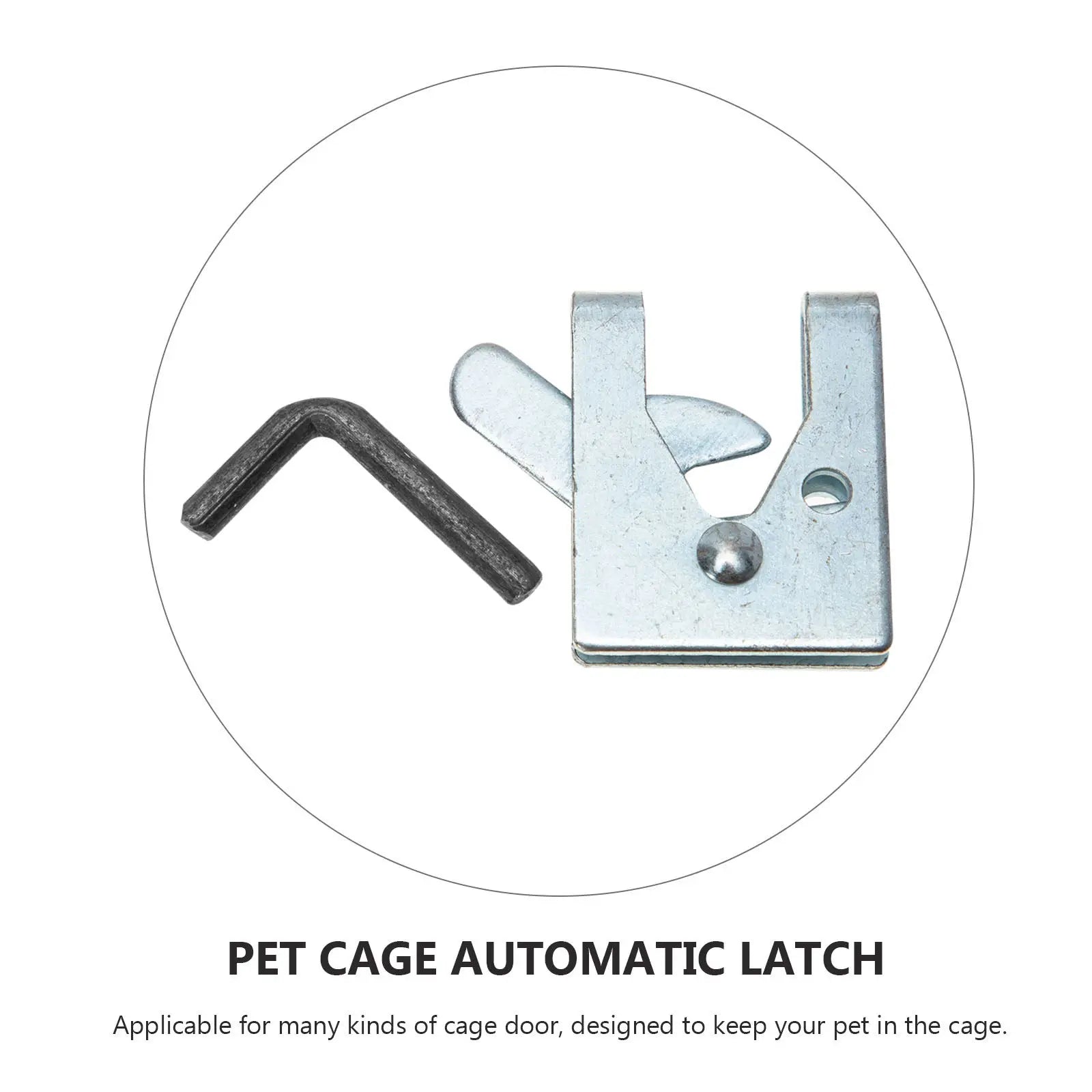 4Sets Cage Door Lock Exquisite Appearance Simple Installation Pet Cage Automatic Latch for Bird Rabbit Ferret Small Animal Qme