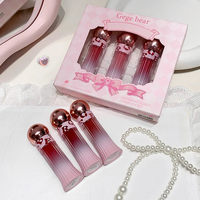 Gege Bear Velvet Mist Lip Glaze Matte Clay Long-lasting Non-drying Qme