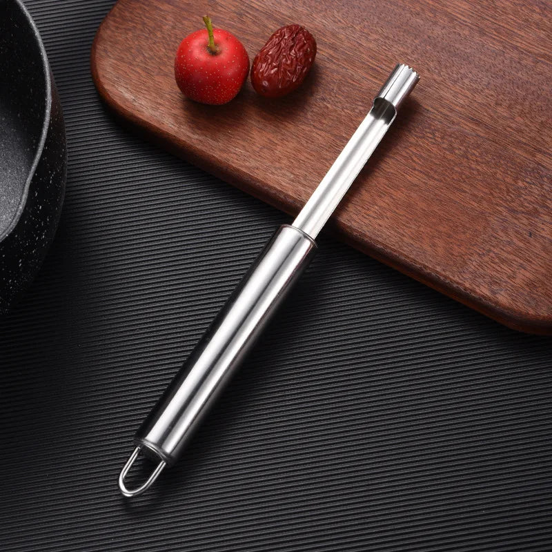 Stainless Steel Apple Corer Fruit Seed Core Remover Pear Apple Corer Seeder Slicer Knife Kitchen Gadget Fruit Vegetable Tool Qme S-1cm