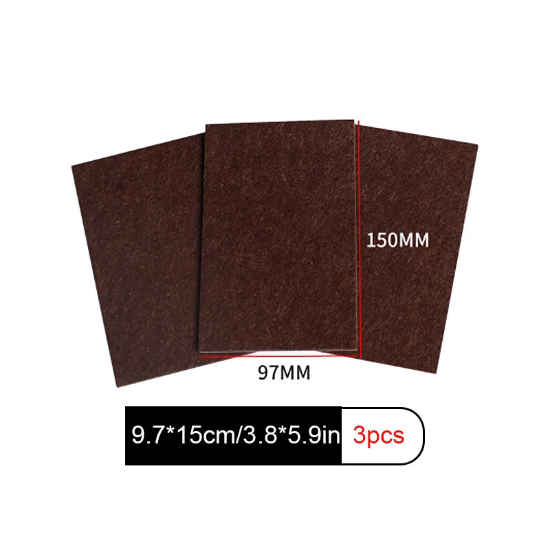 3-72PCS Felt Chair Leg Pads Round Square Floor Protector Self Adhesive Furniture Pads Mute Bumper Pad Home Furniture Feet Mat Qme A-3PCS Brown