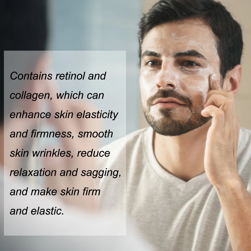 Men's Retinol Collagen Face Cream Hydrating Lifting Firming Fade Fine Lines Brighten Skin Tightening Anti-Wrinkle Men Skin Care Qme