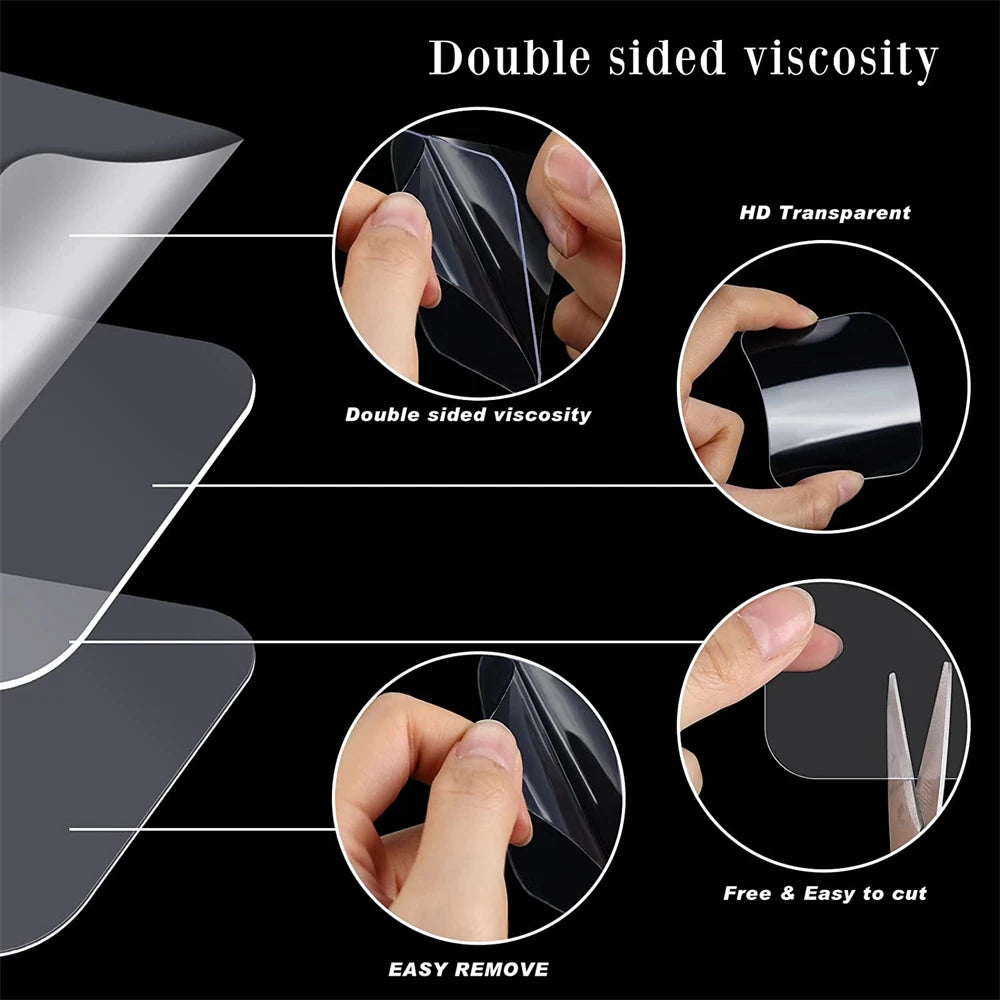 5-100Pcs Square No Trace Mounting Tape Adhesive Heavy Duty Double Sided Tape Super Strong Washable Removable Waterproof Pads Qme