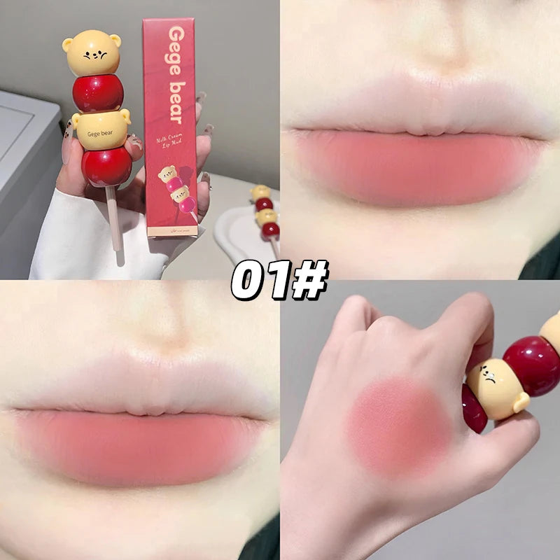 Gege Bear Matte Velvet Cute Candied Haws Lip Mud Cream Clay Qme GX1505-1
