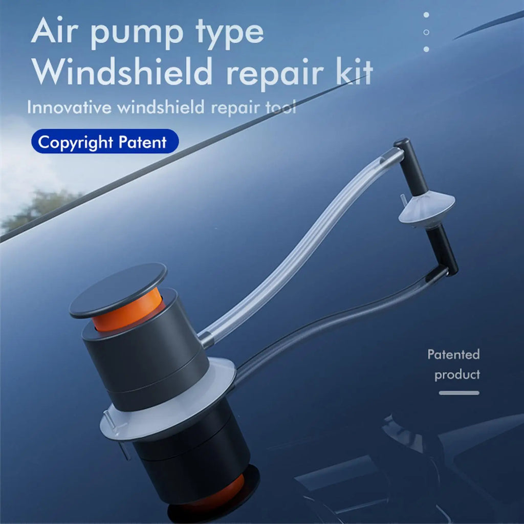 Windshield Crack Repair Kit Automotive Glass Nano Repair Fluid Air Pump Type Windscreen Crack Repair Kit For Fix Chips Bulls-Eye Qme