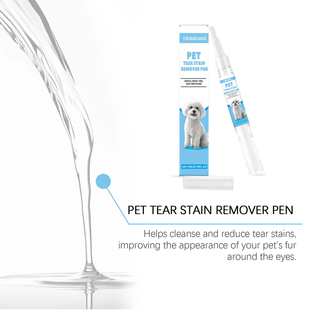 Yegbong Pet Care Tear Stain Removal Pen for Cats And Dogs Universal Eye Cleaning Solution 3ml Qme