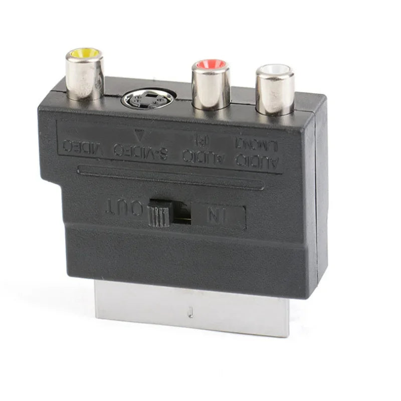 5Pcs Scart to 3 RCA S-Video Adapter Composite RCA Phono Adaptor Converter AV TV Audio For Video DVD Recorder TV Projector Qme