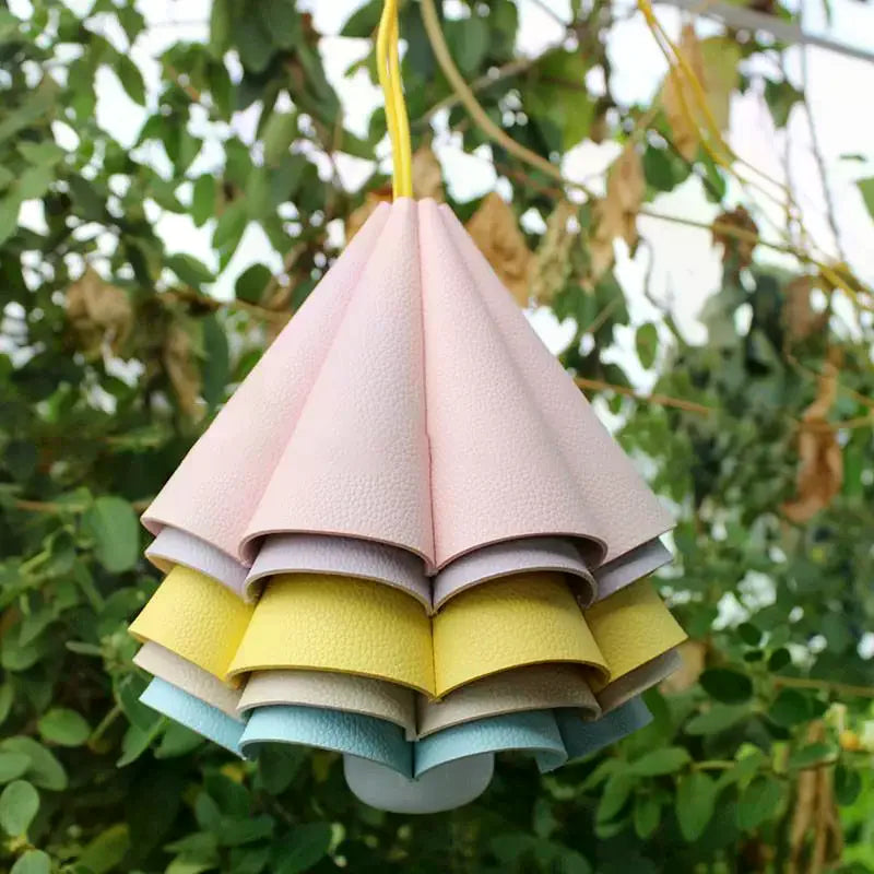 Leather Waterproof Lampshade LED Light Protective Cover Durable Hanging Garden Path Light Replacement PU Sleeve For Camping Qme