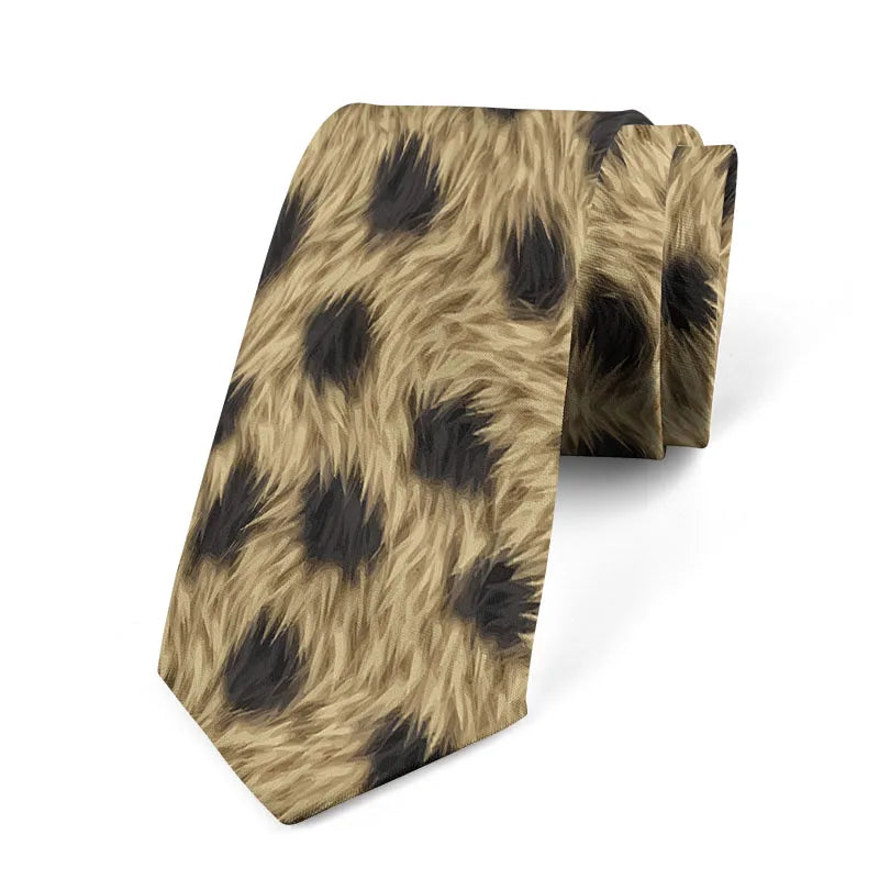Leopard Snake Sexy Novelty Printed Tie Fashion Casual Creative Men's Qme style1