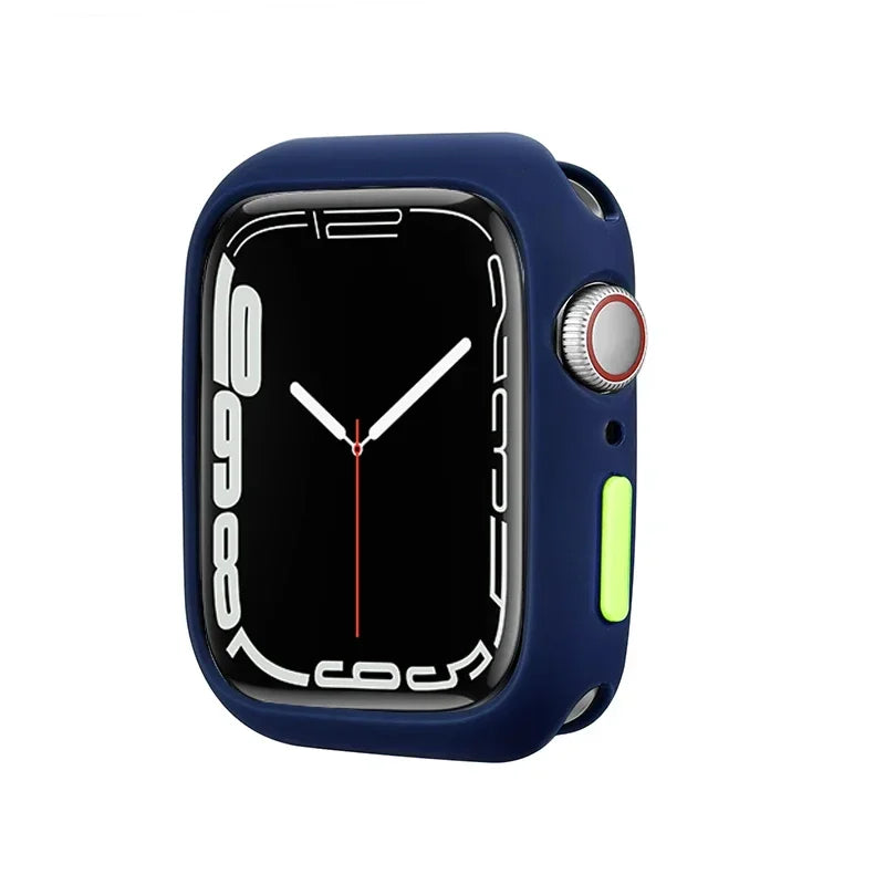 Candy Soft Silicone Case For Apple Watch Cover Ultra 9 8 7 6 Se 45mm 42mm 44mm 40mm 41mm 38mm rubber Protection watch for women Qme blue green 38mm