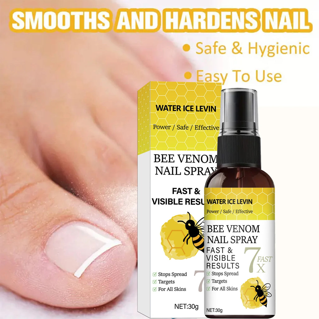 Bee Venom Nail Spray - Fast Visible Results, Stops Spread & Strengthens Nails with Hyaluronic Acid, Safe for All Skins Qme
