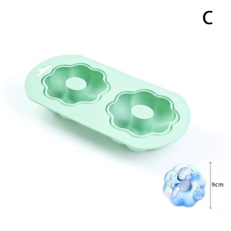 2 Cavity Heart Round Lace Grooved Baking Mousse Cake Pudding Dessert Qme C