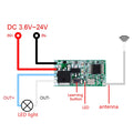 433Mhz 1CH RF Relay Receiver Wireless Remote Control Light Switch Qme Onesize
