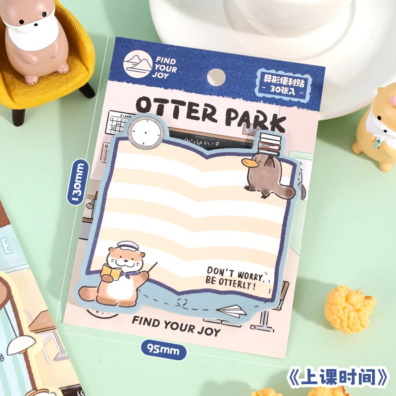 30 Pcs/book Creative Korean Stationery Cute Otter Multi functional Message Notes DIY Diary Album Scrapbook Office Supplies Qme B