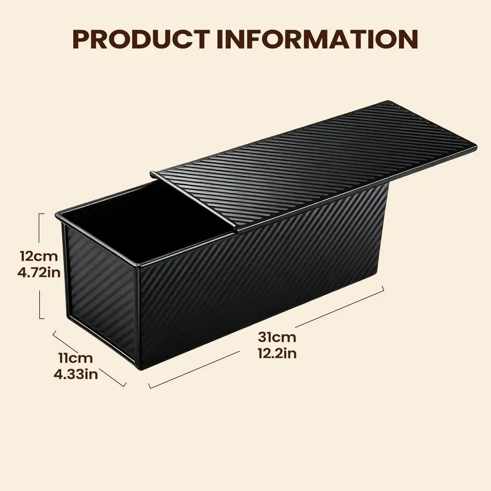 Bread Loaf Pan Lid Non-stick Corrugated Easy Release Carbon Steel Qme Black China Mainland