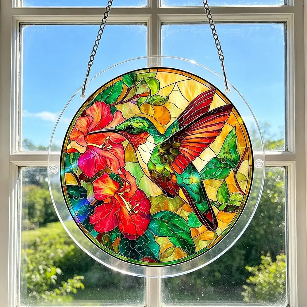 Window Hanging Suncatcher Acrylic Puzzle Round Garland Decoration Qme