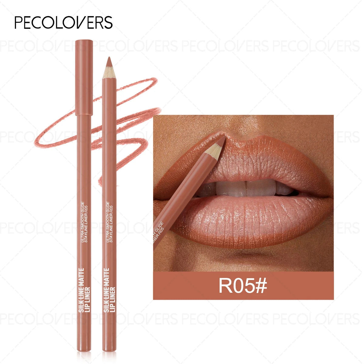 Waterproof Lip Liner Pencil Matte Finish Long-lasting Multi-color Qme R05