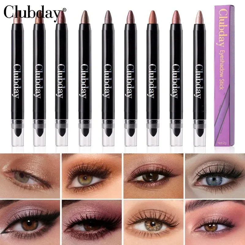 Double-sided Eyeshadow Stick Highlighter Brightening Pen with Pearlescent Glitter Matte Finish Shimmer Pigment Lasting EyeShadow Qme