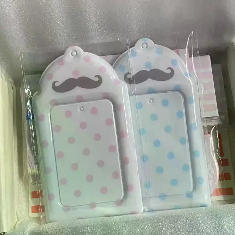 Polka Dot Mustache Print Card Holder Stylish PVC Kpop Photocard Meal Qme