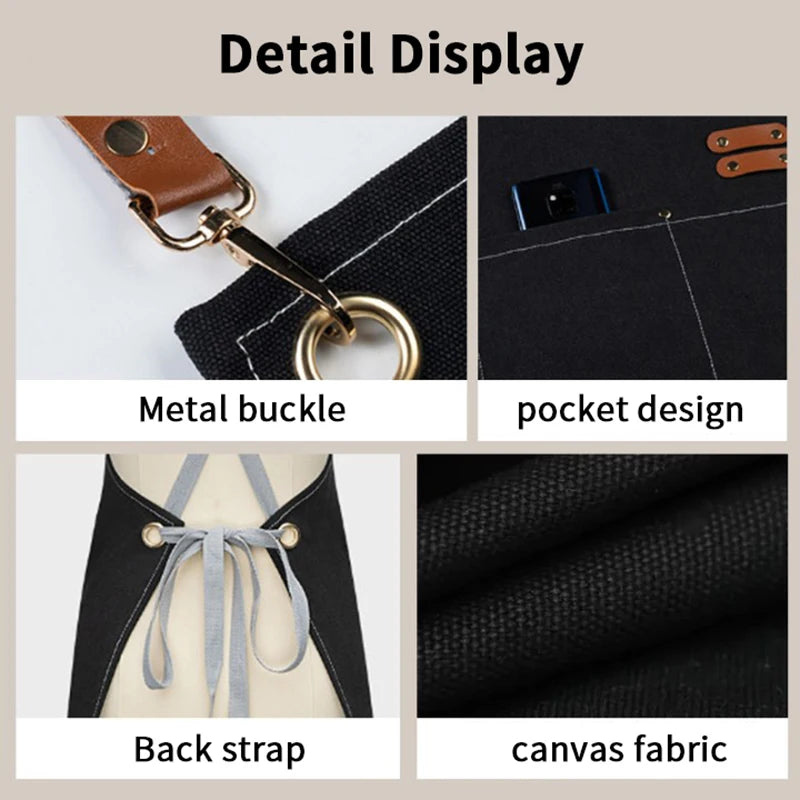 Household Canvas Apron Oil-proof Can Wipe Hands Kitchen Cooking Men Qme