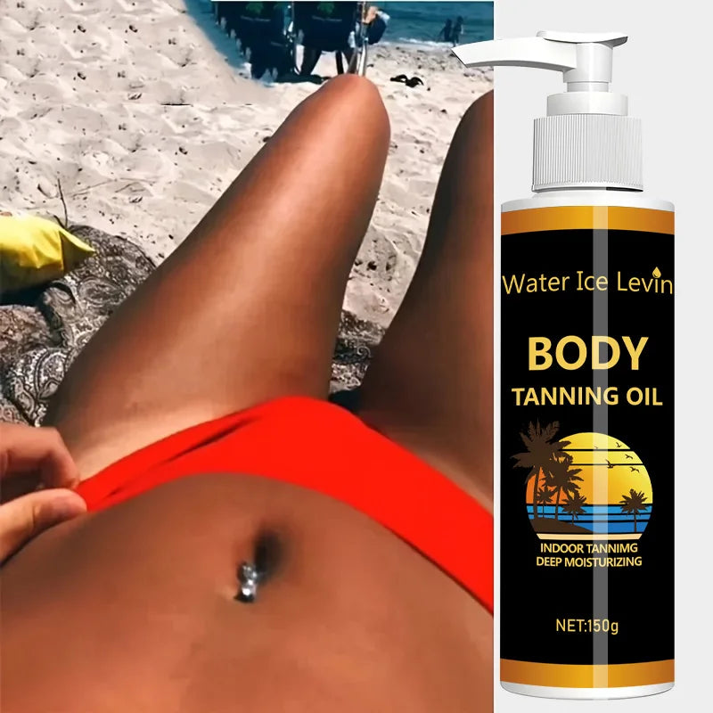 Body Tanning Oil, Containing Coconut Oil for Deep Hydration, Sunless Tanning Qme
