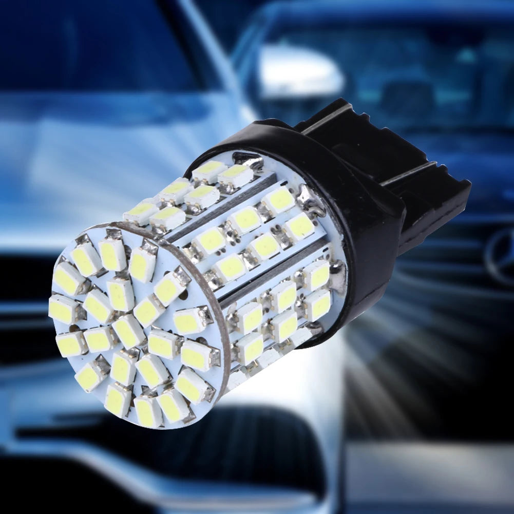 2pcs T20 W21W 7443 7440 LED 64-SMD 1206 LED Car Tail Bulb Brake Lights Reverse Lamp Daytime Running Signal Light Qme