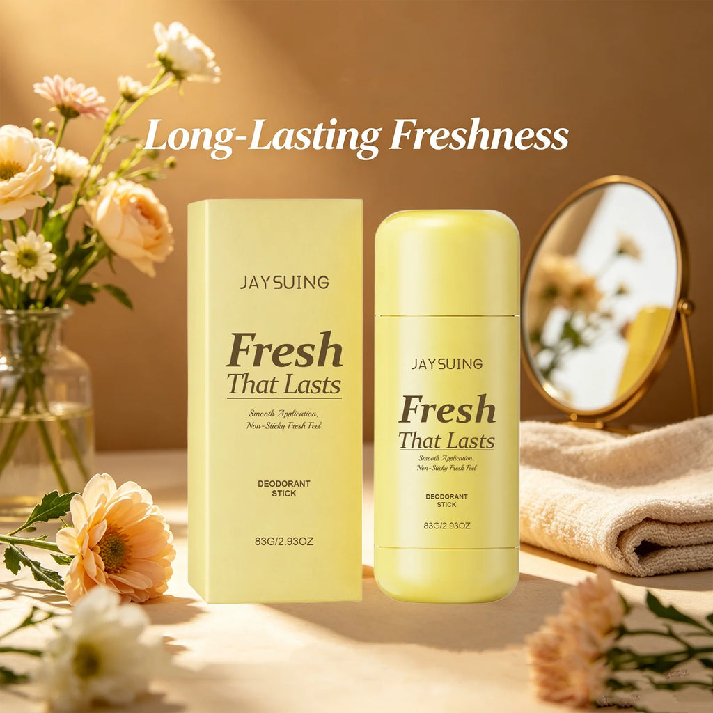 Jaysuing Deodorant Stick Anti Sweat Underarm Body Odor Removal Refreshing Daily Care Armpit Antiperspirant for Women & Men 83g Qme