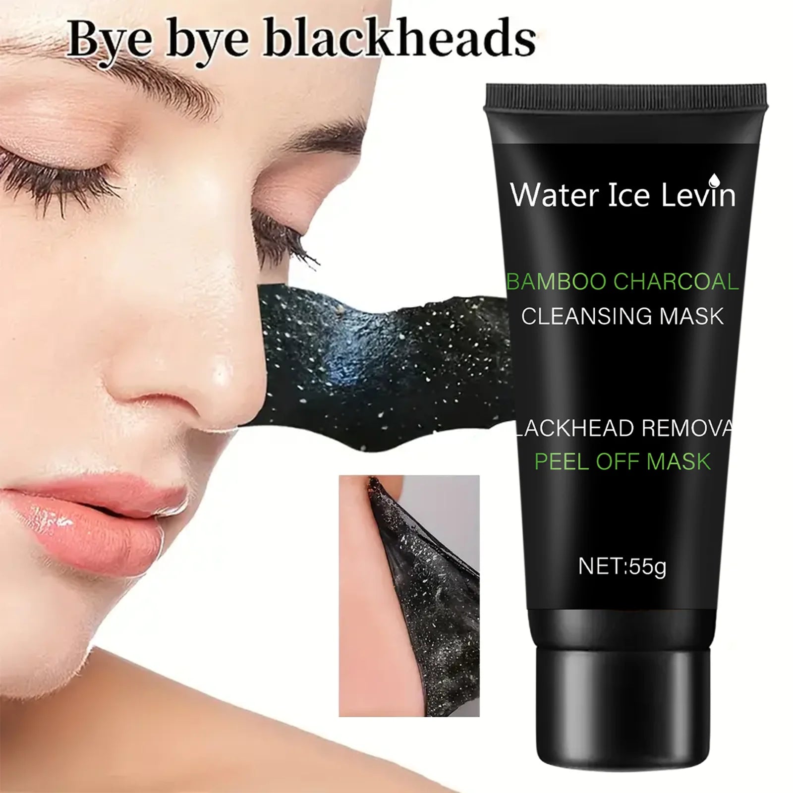 Bamboo charcoal cleansing mask Blackhead Removal Deep Mask Deep Cleansing Cleansing Exfoliating Mask Treatment Black Mask Qme