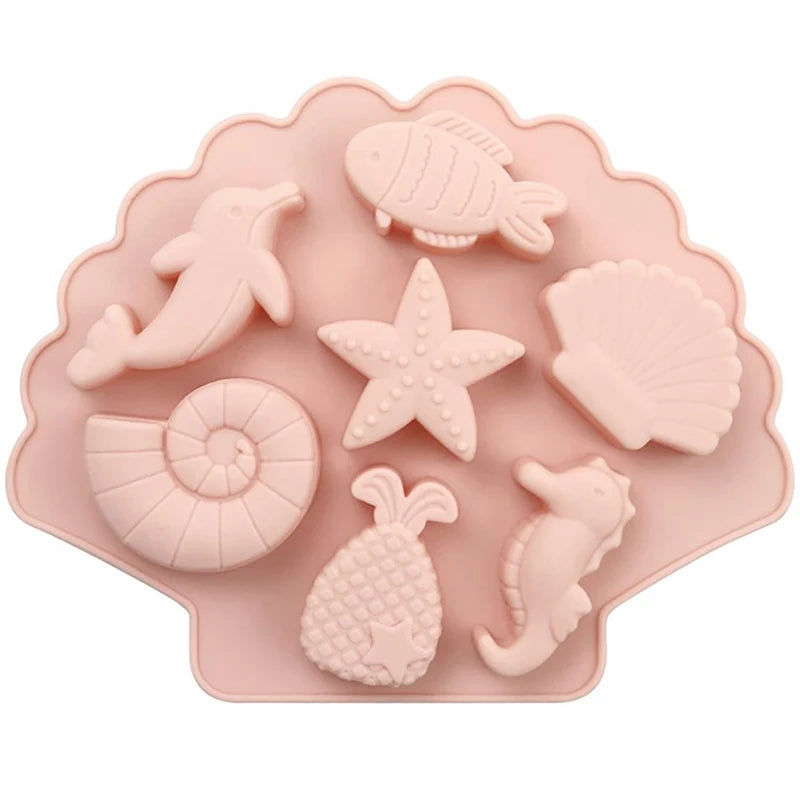 Under The Sea Silicone Chocolate Mold Ocean Marine Animal Dolphin Mermaid Tail Soap Mold Cake Decorating Tools Cupcake Topper. Qme