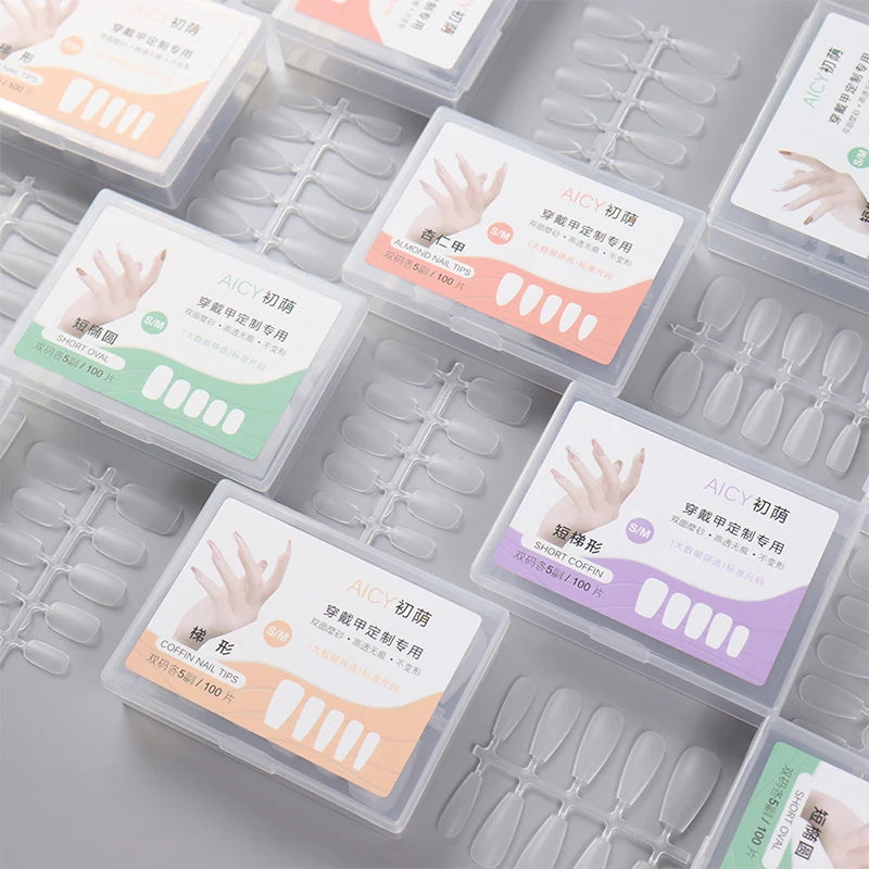 Box Matte Medium Short Press Nails Matt Soft Gel Fake No Polishing Qme