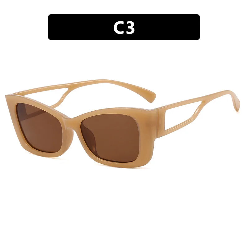 New Cat Eye Women Sunglasses Vintage Brand Designer Fashion Sun Glasses Big Cateye Designer SunGlasses Shades Female Anti-Glare Qme GDC