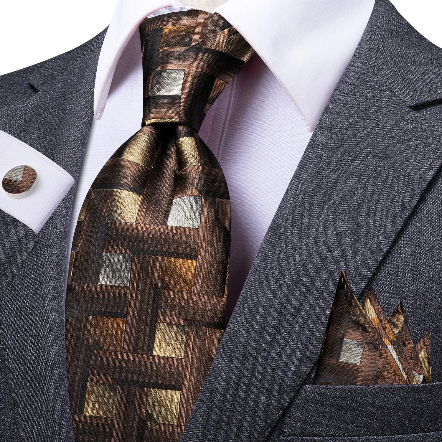 Men's Tie Pocket Square Colorful Striped Business Collection Formal Qme DPT-LDSN0036