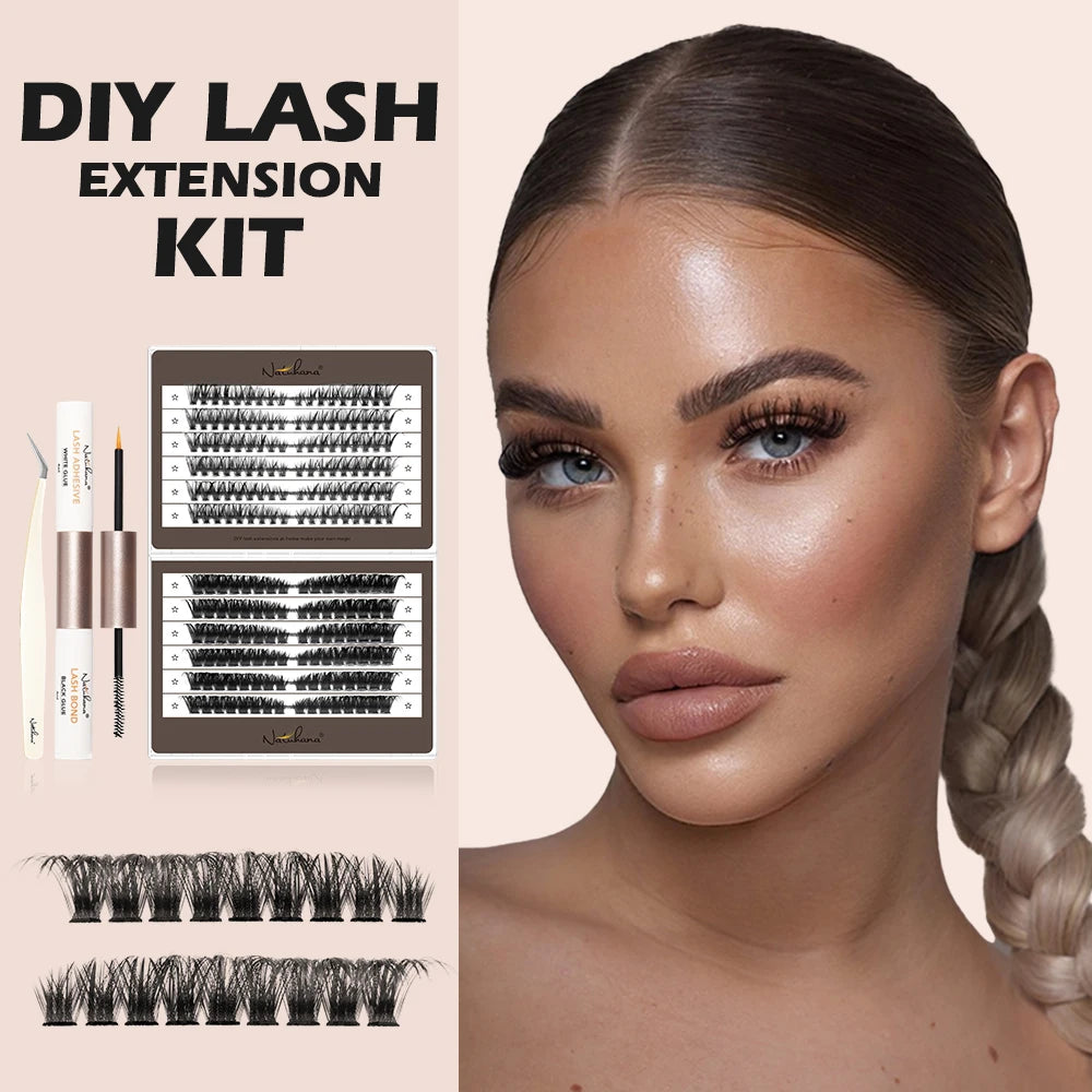 NATUHANA DIY Lash Extension Individual Lashes Cluster Mix Eyelashes Qme