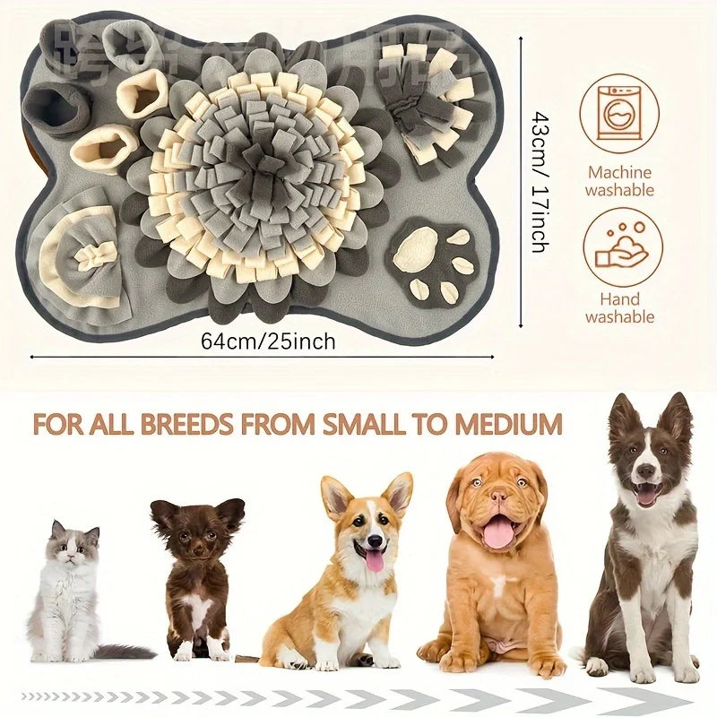 Pet Sniffing Mat For Dogs, Interactive Durable Dog Slow Feeding Pad Training Mat For Foraging Skills And Slow Eating Qme