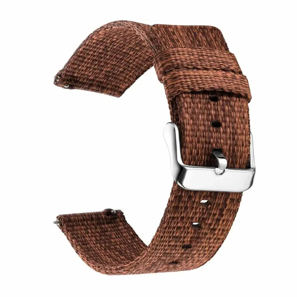 Nylon 18mm 20mm 22mm Watchband for Samsung Galaxy Watch 4 40mm 44mm Classic 42mm 46mm Gear S3 S2 Bracelet Strap For Amazfit Bip Qme Brown 24MM