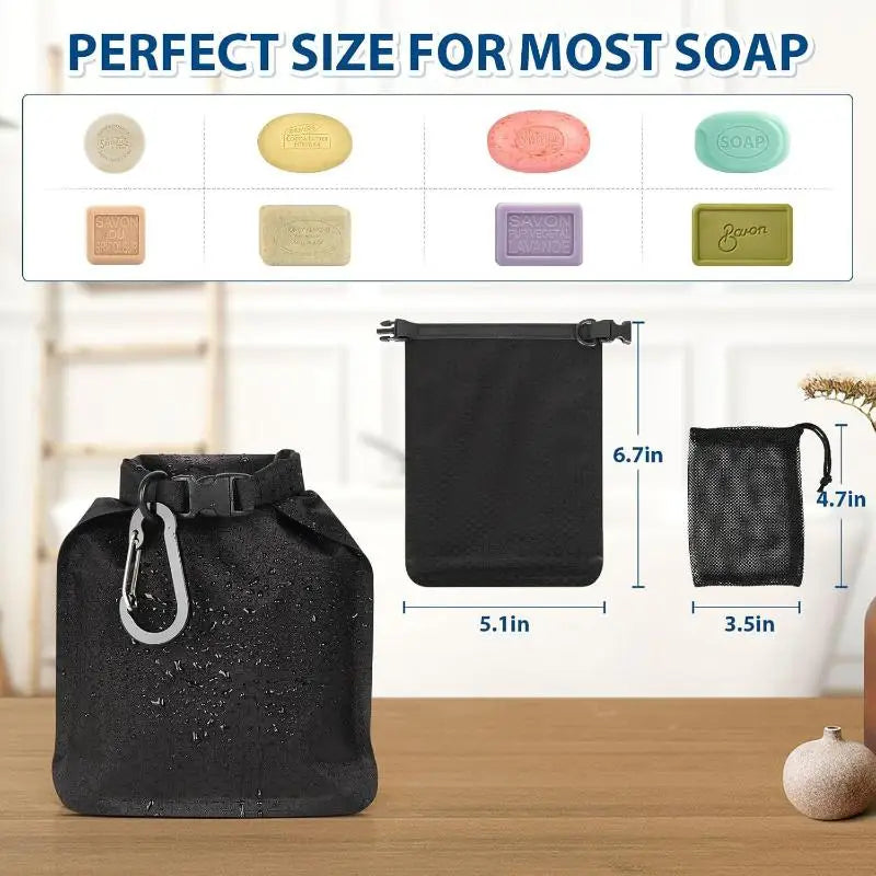Quick Dry Soap Bag Standard Fold Up Toiletry Case Portable Bar Qme