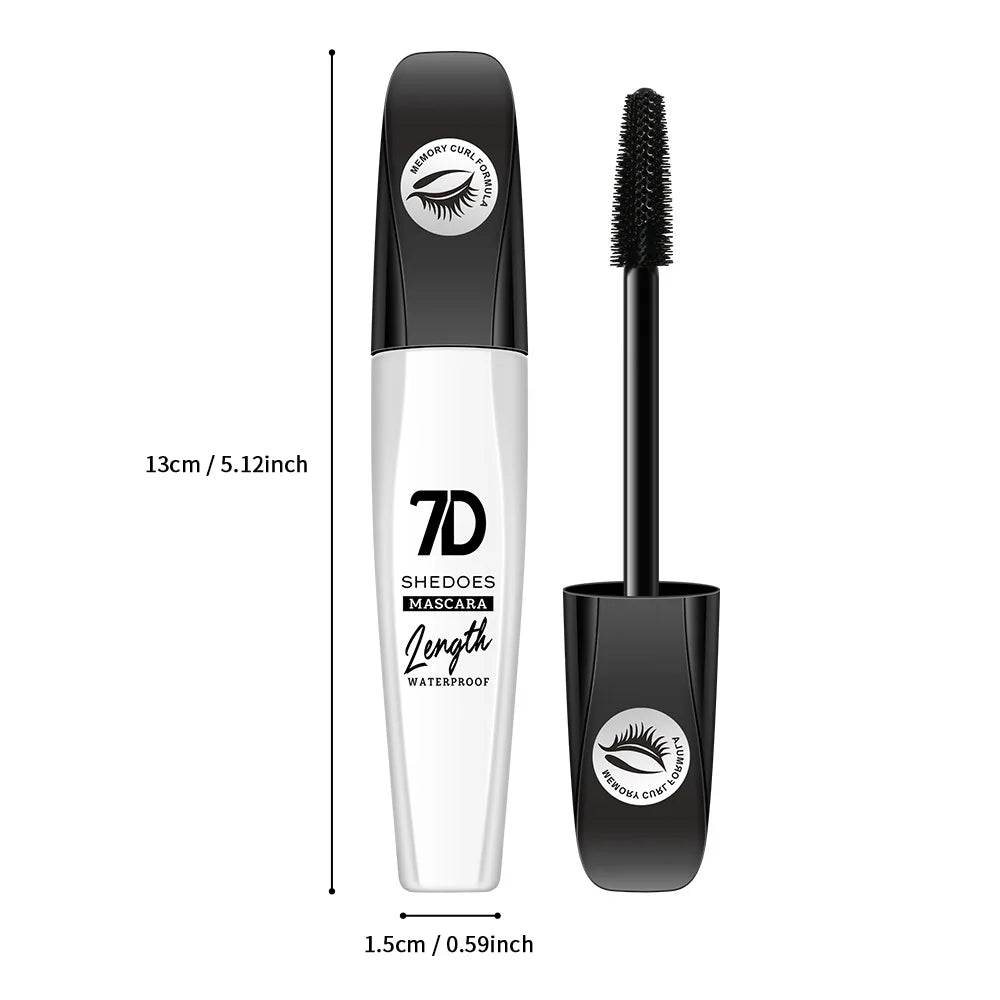 1 2 7D Waterproof Mascara Long Lasting Smudge-proof Non-flaking Qme