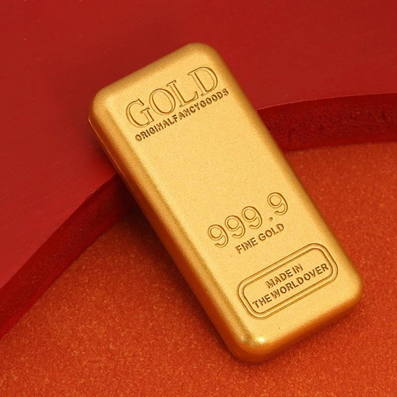 Home Decor Fake Gold Bar Simulated Golden Brick Movie Prop Novelty Qme golden2