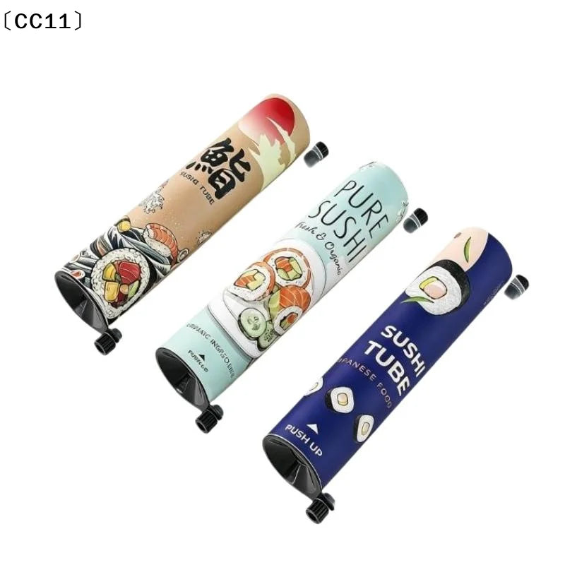 Round Sushi Push Box Sauce Straw Food Grade Mold Up Paper Bucket Qme
