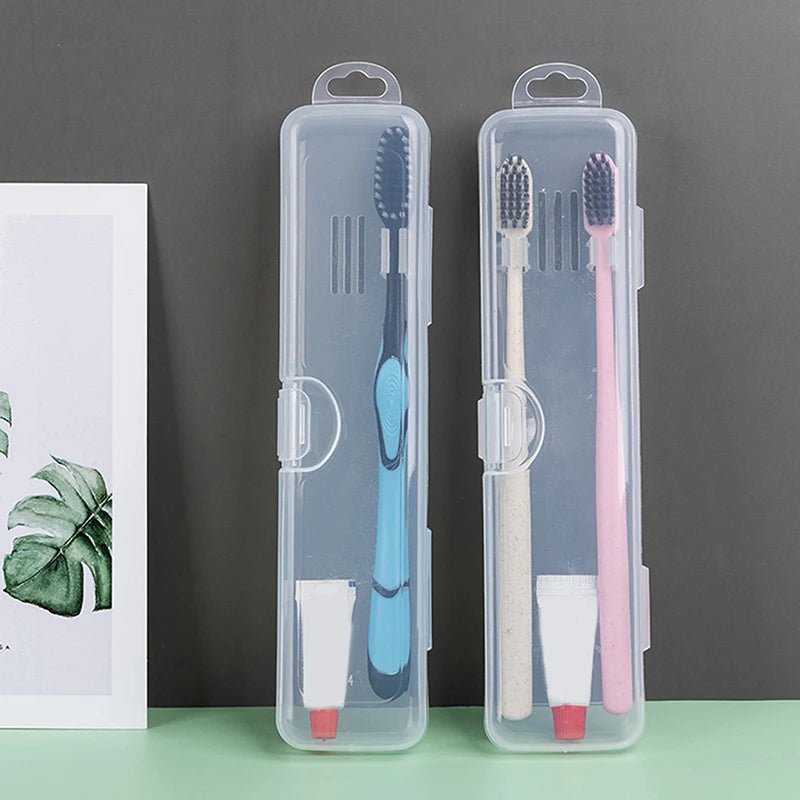 Portable Travel Toothbrush Holder Toothpaste Storage Transparent Case Qme