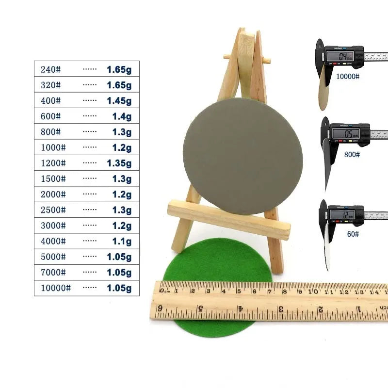 10Pcs Wet/Dry Sandpaper 3 Inch 75MM Hook And Loop Silicon Carbide 240-10000 Grits Waterproof Sanding Disc Qme