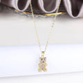Hot Sale 18K Gold Plating Cute Zirconia Bear Pendant Necklace Fashion Forwoman Girl Party Birthday Jewelry Gift Accessories Qme 1