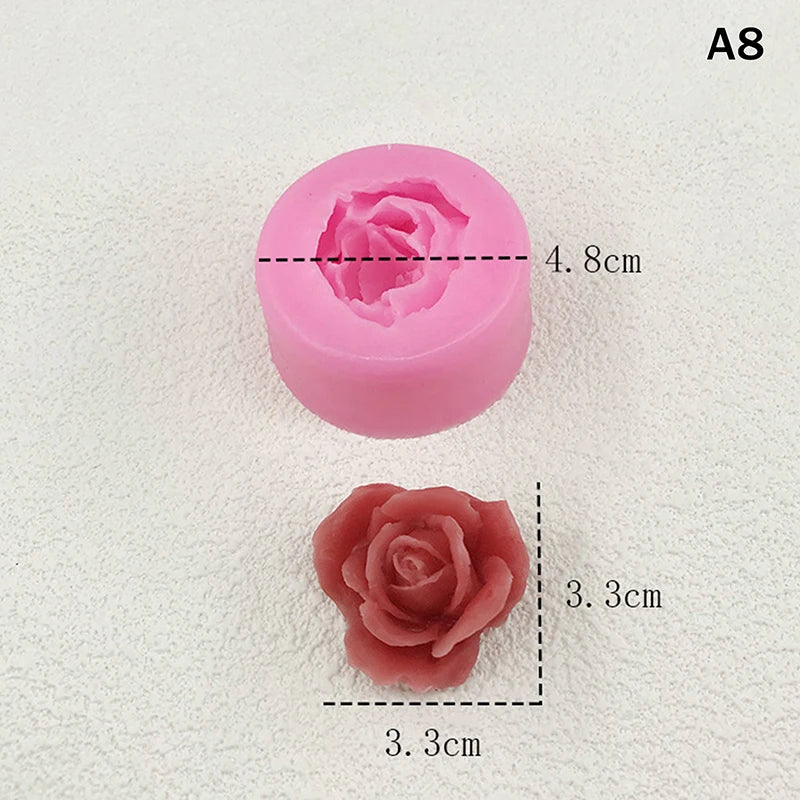 3D Beautiful Roses Silicone Mold DIY Chocolate Cake Fondant Wedding Qme A8