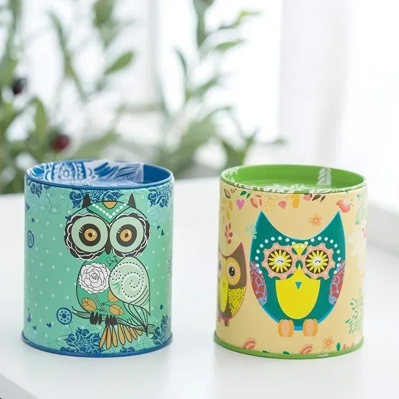 Metal Piggy Bank Coin Box Jewelry Storage Mini Tin Cute Organizer Qme