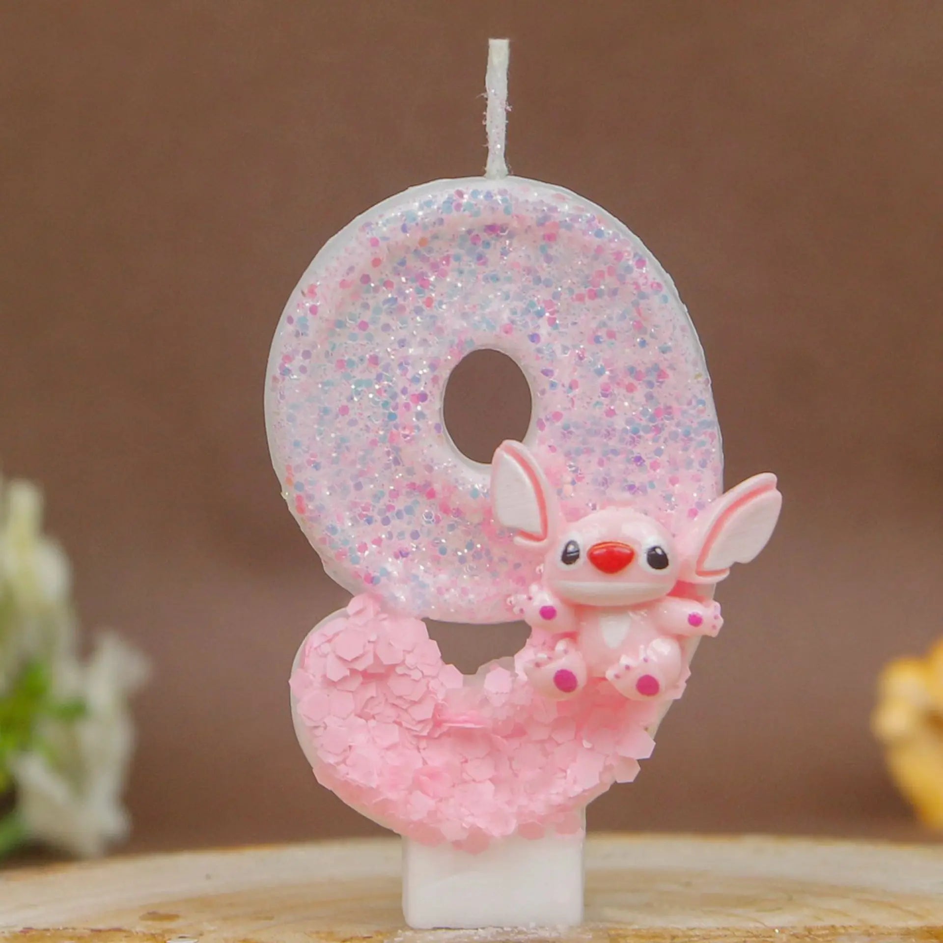 Stitch Digital Candles 0-9 Cute and Creative Pink Birthday Candles for Cartoon Cakes Sets the Mood Qme 9