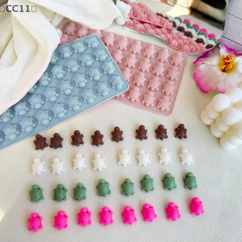 CC11Mini Turtle Silicone Mold Chocolate 36-Cavity Sea Candy Molds Qme