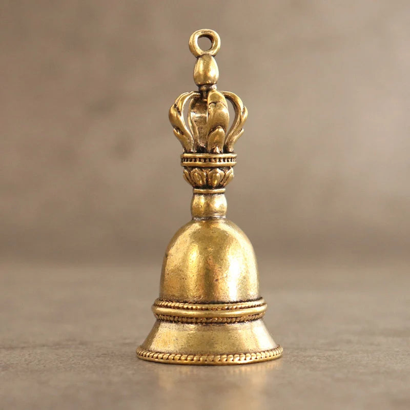 Home Decoration Craft Vintage Brass Bell Charm Pendant DIY Keychain Qme