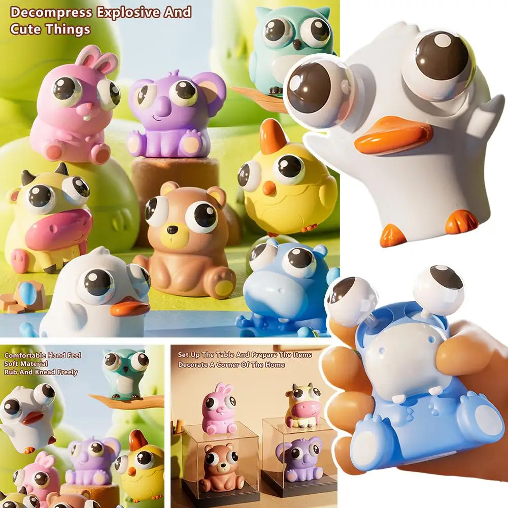 Eye-popping Squeeze Toy Cartoon Animal Sensory Toys Stress Relief Qme