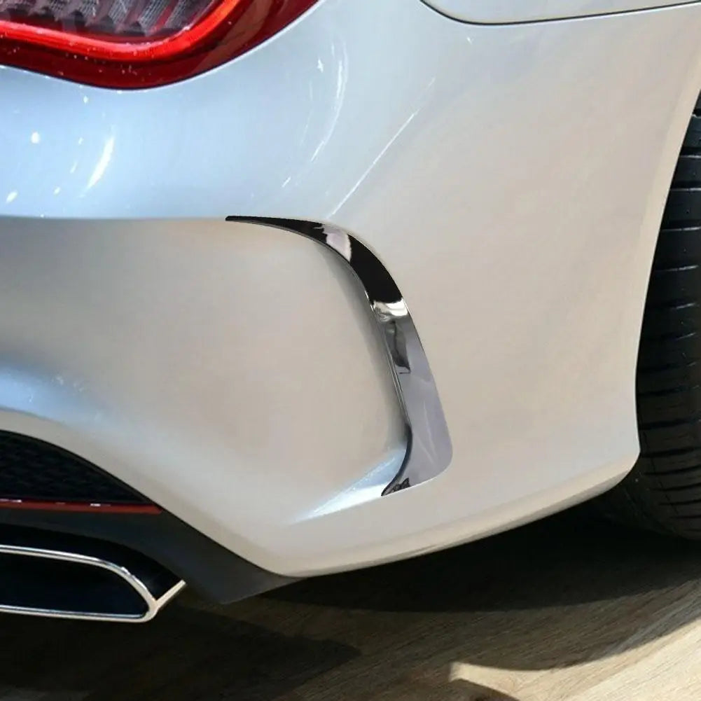 Car ABS Carbon Fiber Look Rear Bumper Spoiler Air Vent Cover Side Canard for Mercedes-Benz W117 CLA 200 250 45 AMG 2014-2018 Qme