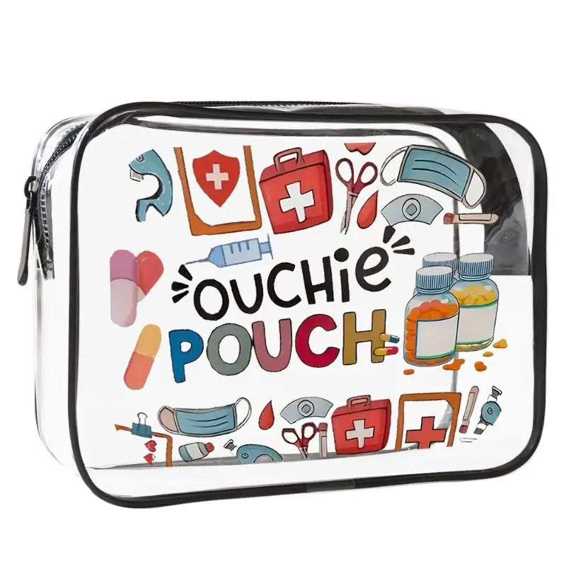 Transparent Single-Sided Print Cosmetic Bag Portable Travel Toiletry Bag Thickened Makeup Bags Organizer PVC Storage Pouch Qme A13